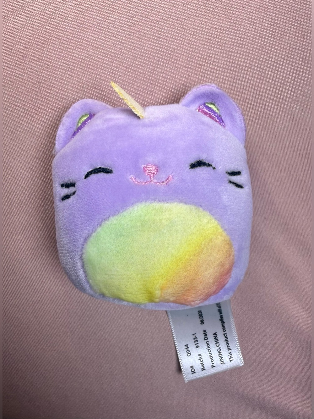 Squishmallows Squishville Cienna Caticorn Squad Rainbow Cat Unicorn Plush Toy 3”